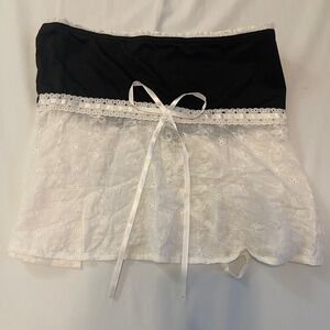 Black and White Lace Tube Top